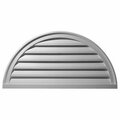 Dwellingdesigns 48 in. W x 24 in. H Architectural Half Round Gable Vent Louver, Functional DW287725